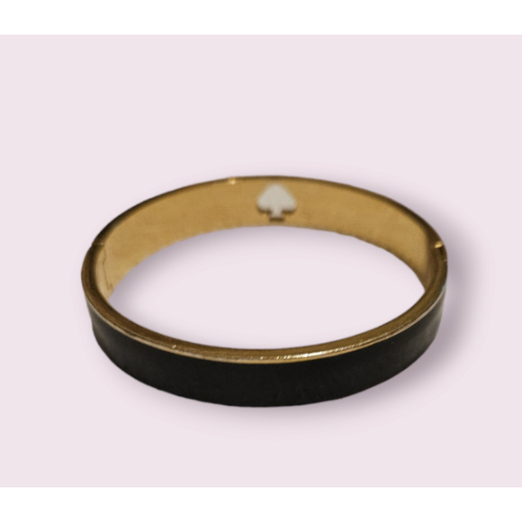 Kate Spade Black Enamel Hinged Bangle Bracelet w/bag - Picture 6 of 11